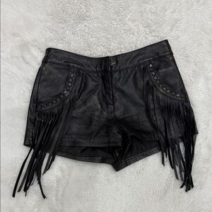 ASOS Petite Black Fringe High Waist Shorts